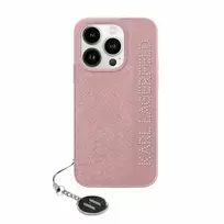 Karl Lagerfeld KLHCP15XPSAKDGCP iPhone 15 Pro Max 6.7" pink hardcase with Saffiano Rhinestones  AND  Charm