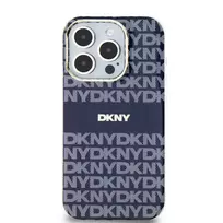 DKNY PC|TPU Repeat Pattern Tonal Stripe MagSafe Case for iPhone 13 Pro, Blue
