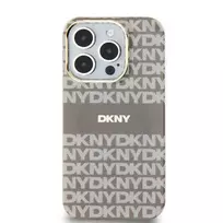 DKNY PC|TPU Repeat Pattern Tonal Stripe MagSafe Case for iPhone 13 Pro in Beige