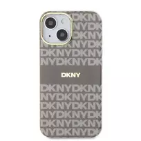 DKNY PC|TPU Repeat Pattern Tonal Stripe MagSafe Case for iPhone 14 in Beige