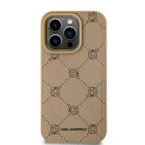 Karl Lagerfeld PU Karl Patterned MagSafe Case for iPhone 15 Pro Max in Beige