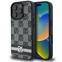 DKNY DKHCP16XPCPTSSK iPhone 16 Pro Max 6.9" black | black hardcase, checkered pattern  AND  printed stripes