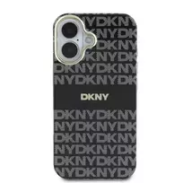 DKNY PC|TPU Repeat Pattern Tonal Stripe MagSafe Case for iPhone 16, Black