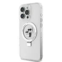 Karl Lagerfeld Ring Stand Karl and Choupette MagSafe Case for iPhone 16 Pro Max White