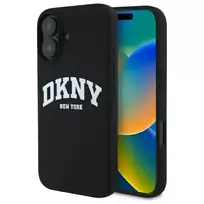 DKNY DKHMP16SSNYACH iPhone 16 6.1" - black hardcase with white silicone and printed logo, MagSafe compatible