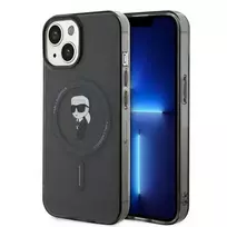 Karl Lagerfeld Original Pouch Hardcase IML Ikonik MagSafe KLHMP15SHFCKNOK for iPhone 15 Black