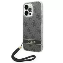 GUESS GUOHCP14LH4STK iPhone 14 Pro 6.1" black | black hardcase 4G Print Strap