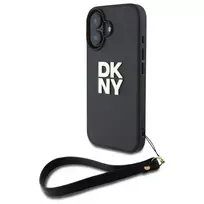 DKNY IPhone 16 6.1" - Black Hardcase with Wrist Strap and Stock Logo