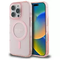 GUESS IPhone 16 Pro 6.3" pink hardcase with IML Glitter Circle MagSafe