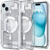 Spigen Ultra Hybrid Mag Case with MagSafe for iPhone 15 Plus - White (Zero One Pattern)