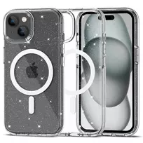 Tech-Protect FlexAir Hybrid MagSafe case for iPhone 15 - transparent with glitter
