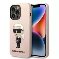 Karl Lagerfeld KLHCP14LSNIKBCP iPhone 14 Pro 6.1" hard case pink | pink Silicone Ikonik