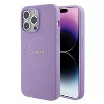 GUESS Saffiano MagSafe case for iPhone 15 Pro – purple
