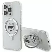 Karl Lagerfeld KLHMP15LHMRSCHH iPhone 15 Pro 6.1" white | white hard case, Ring Stand, Choupette Head, MagSafe