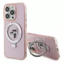 Karl Lagerfeld KLHMP15XHMRSKCP iPhone 15 Pro Max 6.7" pink | pink hard case with Ring Stand, Karl  AND  Choupette, MagSafe