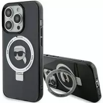 Karl Lagerfeld KLHMP15XHMRSKHK iPhone 15 Pro Max 6.7" black | black hard case with Ring Stand, Karl Head, MagSafe