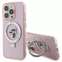 Karl Lagerfeld KLHMP15LHMRSKCP iPhone 15 Pro 6.1" pink | pink hard case with Ring Stand, Karl  AND  Choupette, MagSafe