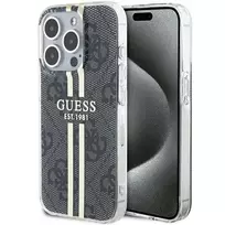 GUESS IML 4G Gold Stripe case for iPhone 15 Pro - black
