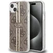 GUESS IML 4G Gold Stripe case for iPhone 15 Plus | 14 Plus - brown