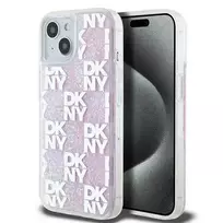 DKNY Liquid Glitter Multilogo case for iPhone 15, 14, 13 - pink