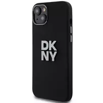 DKNY Liquid Silicone Metal Logo Case for iPhone 15 Plus | 14 Plus - Black