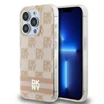 DKNY IML Checkered Mono Pattern  AND  Printed Stripes MagSafe Case for iPhone 15 Pro - pink