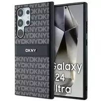 DKNY Leather Mono Stripe  AND  Metal Logo case for Samsung Galaxy S24 Ultra - black