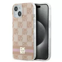 DKNY IML Checkered Mono Pattern  AND  Printed Stripes MagSafe Case for iPhone 15, 14, 13 - pink