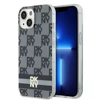 DKNY IML Checkered Mono Pattern  AND  Printed Stripes MagSafe Case for iPhone 15, 14, and 13 - Black
