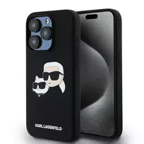 Karl Lagerfeld Silicone Karl AND Choupette MagSafe case for iPhone 15 Pro Max - black