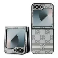 DKNY Checkered Stripe Pattern Case for Samsung Galaxy Z Flip 6 - Beige