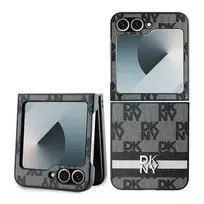 DKNY Checkered Stripe Pattern Case for Samsung Galaxy Z Flip 6 - black