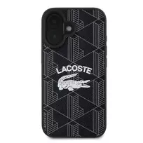 Lacoste Blend Monogram MagSafe Case for iPhone 16, Black