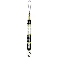 Hello Kitty Phone charm Pearls and Beads Kitty Charm black