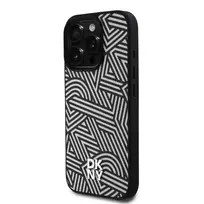 DKNY PU Leather Crosswalk Pattern MagSafe Case for iPhone 16 Pro, Ivory