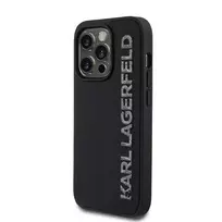 Karl Lagerfeld 3D Rubber Glitter Logo Case for iPhone 13 Pro, Black