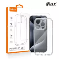 Vmax set case + 2.5D premium glass for iPhone SE 2024