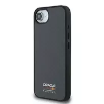 Red Bull black shiny logo phone case for iPhone 16e, black, with MagSafe