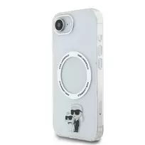 Karl Lagerfeld IML Karl and Choupette iPhone 16e transparent phone case with MagSafe