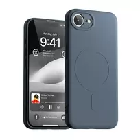 Mercury Semi-Silicone iPhone 16e phone case, blue, with MagSafe