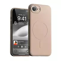 Mercury Semi-Silicone MagSafe phone case for iPhone 16e in pink sand