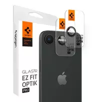 Spigen Optik Pro GLAS.TR 'Ez Fit' Camera Cover phone case for iPhone 16e, black, 2-pack