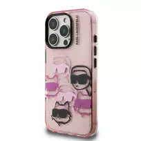 Karl Lagerfeld IML Multi K AND C Head Pattern Case for iPhone 16 Pro Max, pink