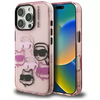 Karl Lagerfeld IML Multi K AND C Head Pattern Case for iPhone 16 Pro, pink