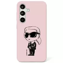 Karl Lagerfeld Case Silicone Graffiti Ikonik Printed Logo MagSafe Samsung Galaxy S25 pink