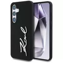 Karl Lagerfeld Silicone Case with Metal Signature Logo for Samsung Galaxy S25, Black