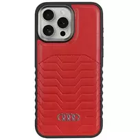 Audi Synthetic Leather Case with MagSafe for iPhone 15 Pro Max – Red