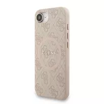 GUESS PU Leather 4G Colored Ring Strap MagSafe Case for iPhone 16e in Pink