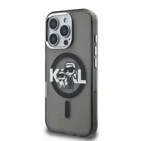 Karl Lagerfeld IML Glitter Karl and Choupette Sketch MagSafe Case for iPhone 16 Pro Black