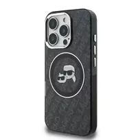 Karl Lagerfeld IML K AND CH Repeated Logo MagSafe Case for iPhone 16 Pro, Black